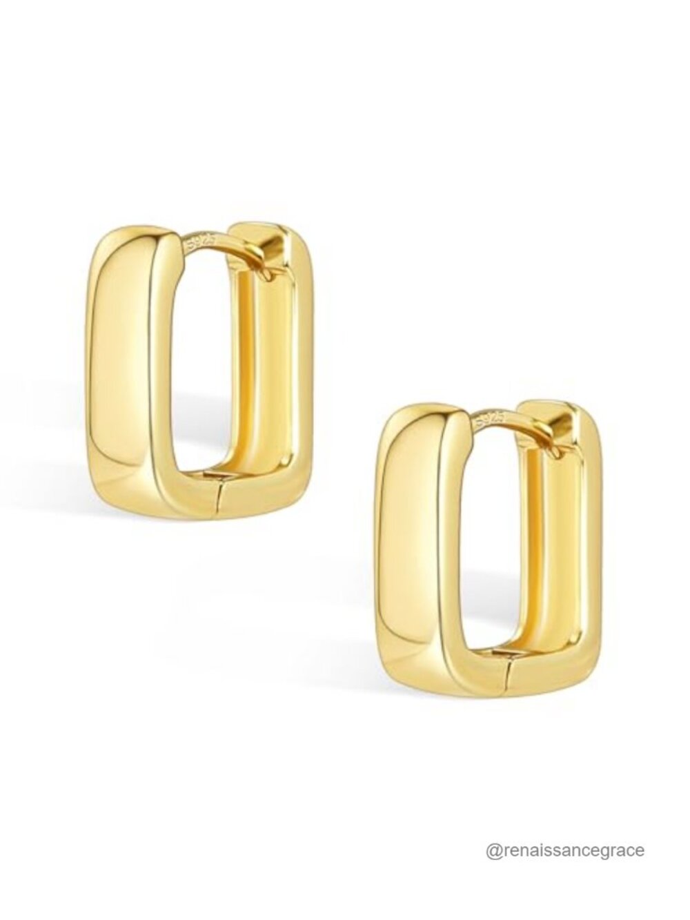 Small Chunky Huggie Hoop Earrings 14K Gold Plated Hypoallergenic
